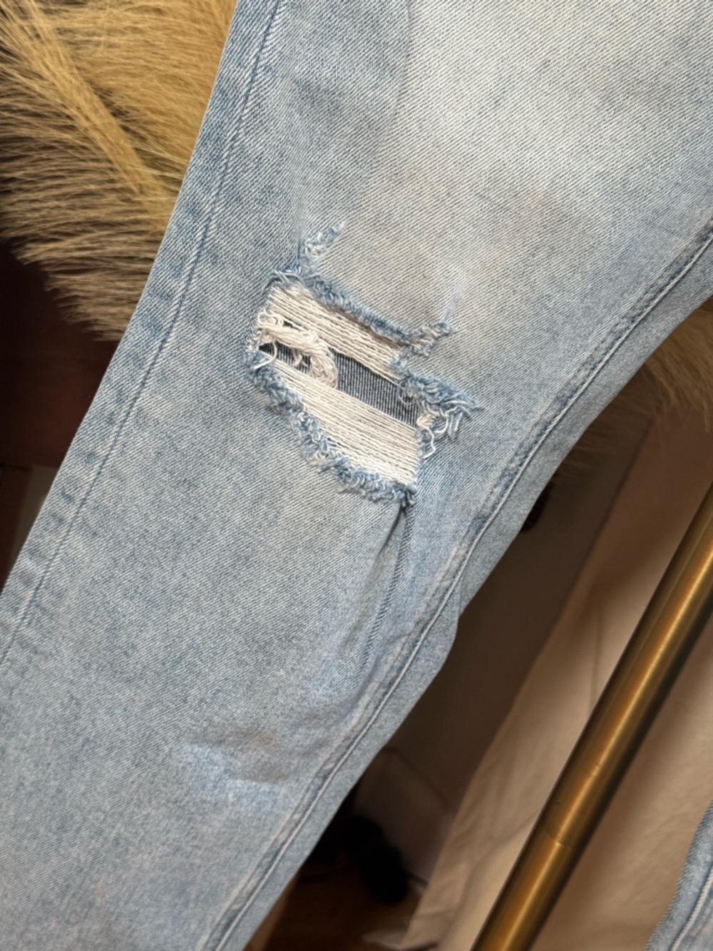NWOT Altar’D State Light Wash Women's Distressed Straight Jeans | 27 - Picture 3 of 7